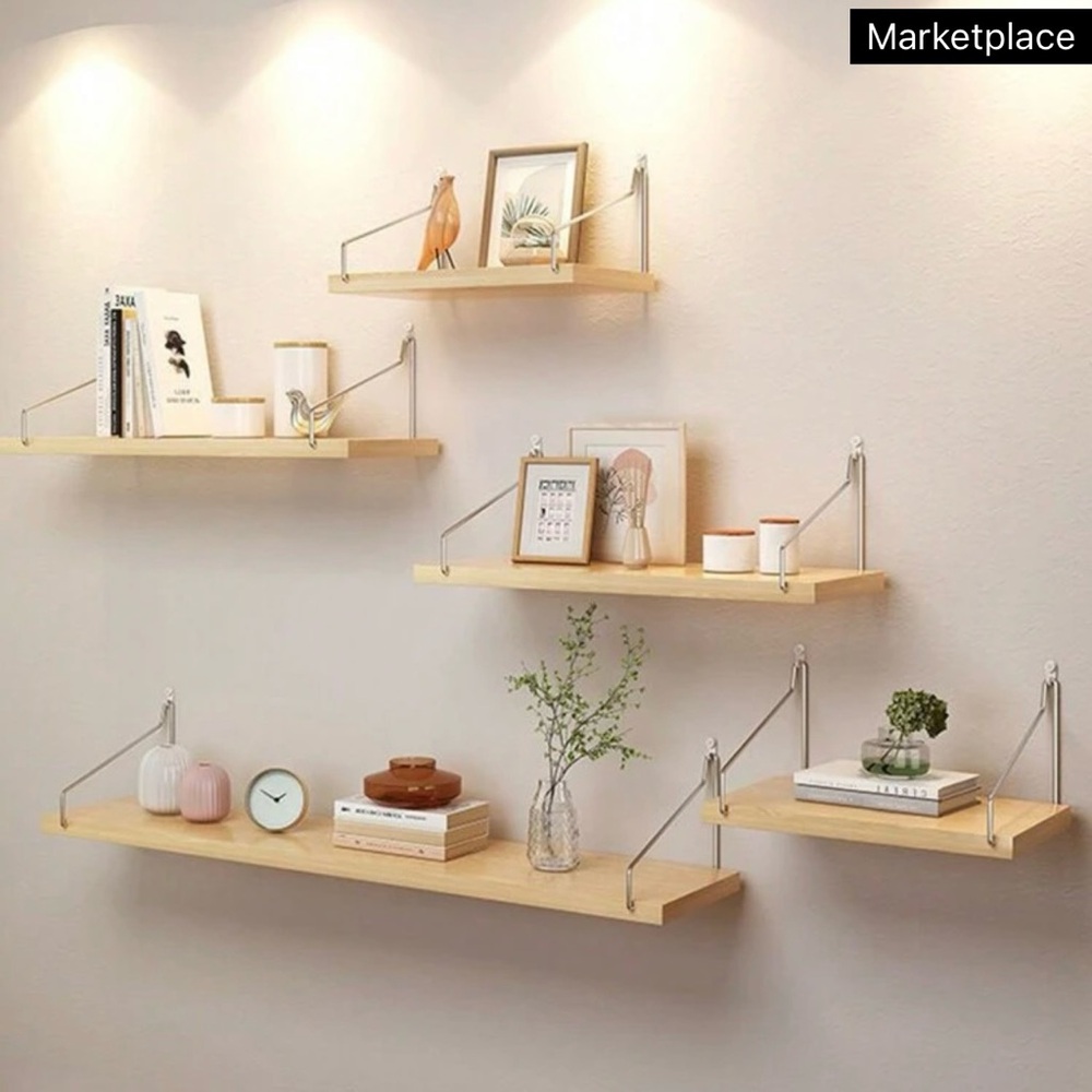 1pc Wall-mounted Shelf with Partition Board, No Drilling Require